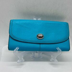 Coach Blue Leather Wallet